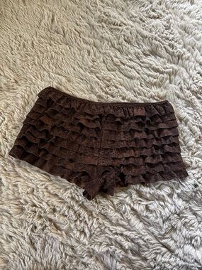 Windsor Brown Ruffle Lounge Skort Shorts